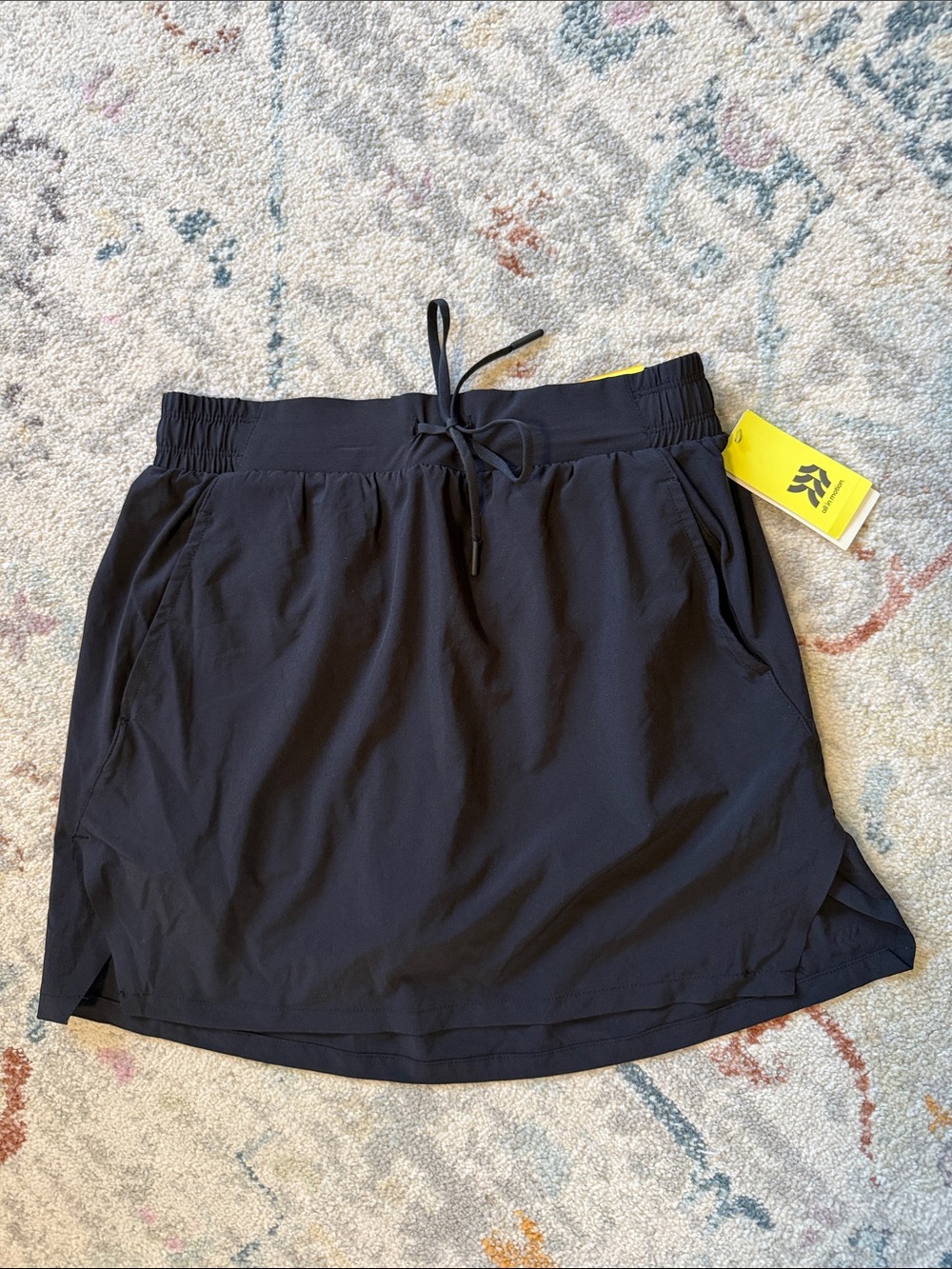 all in motion black mini skirt with drawstring